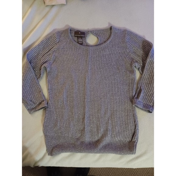 fenn wright manson womens wool blend silver metalic sweater size medium pullover - Picture 1 of 9